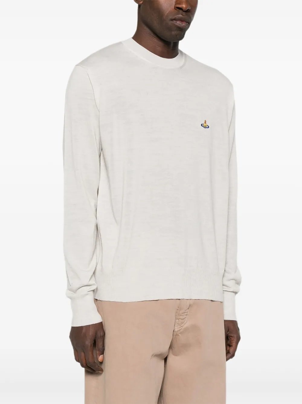 Vivienne Westwood Orb-embellished Crew-neck Sweater In Gray