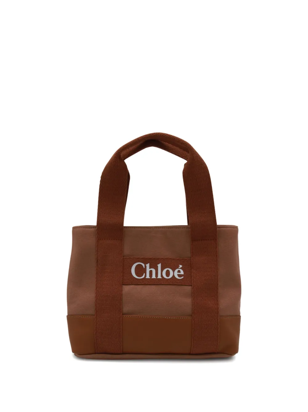 Chloé Kids logo-detail canvas tote bag | Brown | Image 1