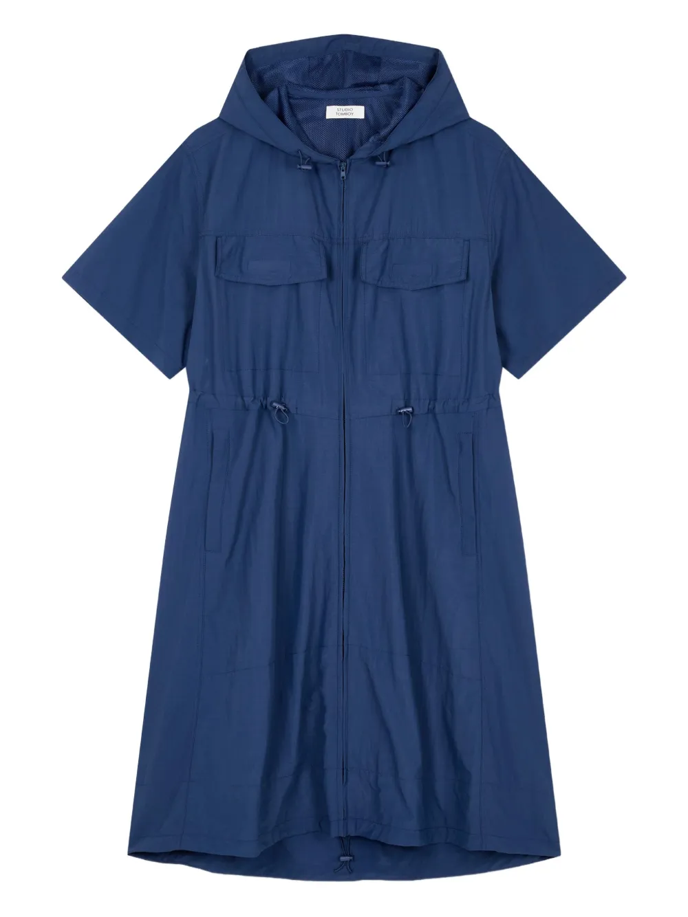 STUDIO TOMBOY hooded short-sleeve mini dress | Blue | Image 1