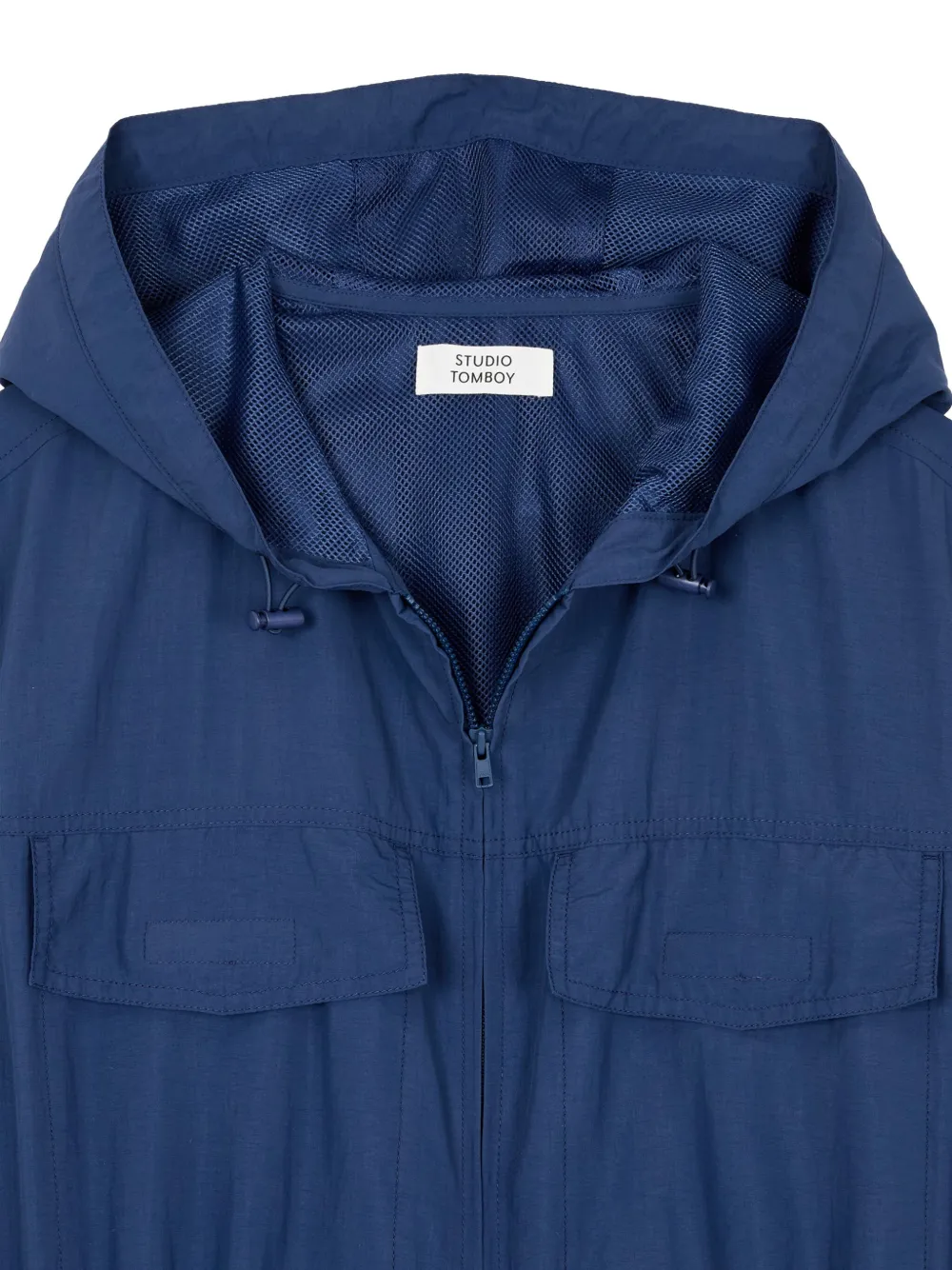 STUDIO TOMBOY Mini-jurk met korte mouwen en capuchon Blauw