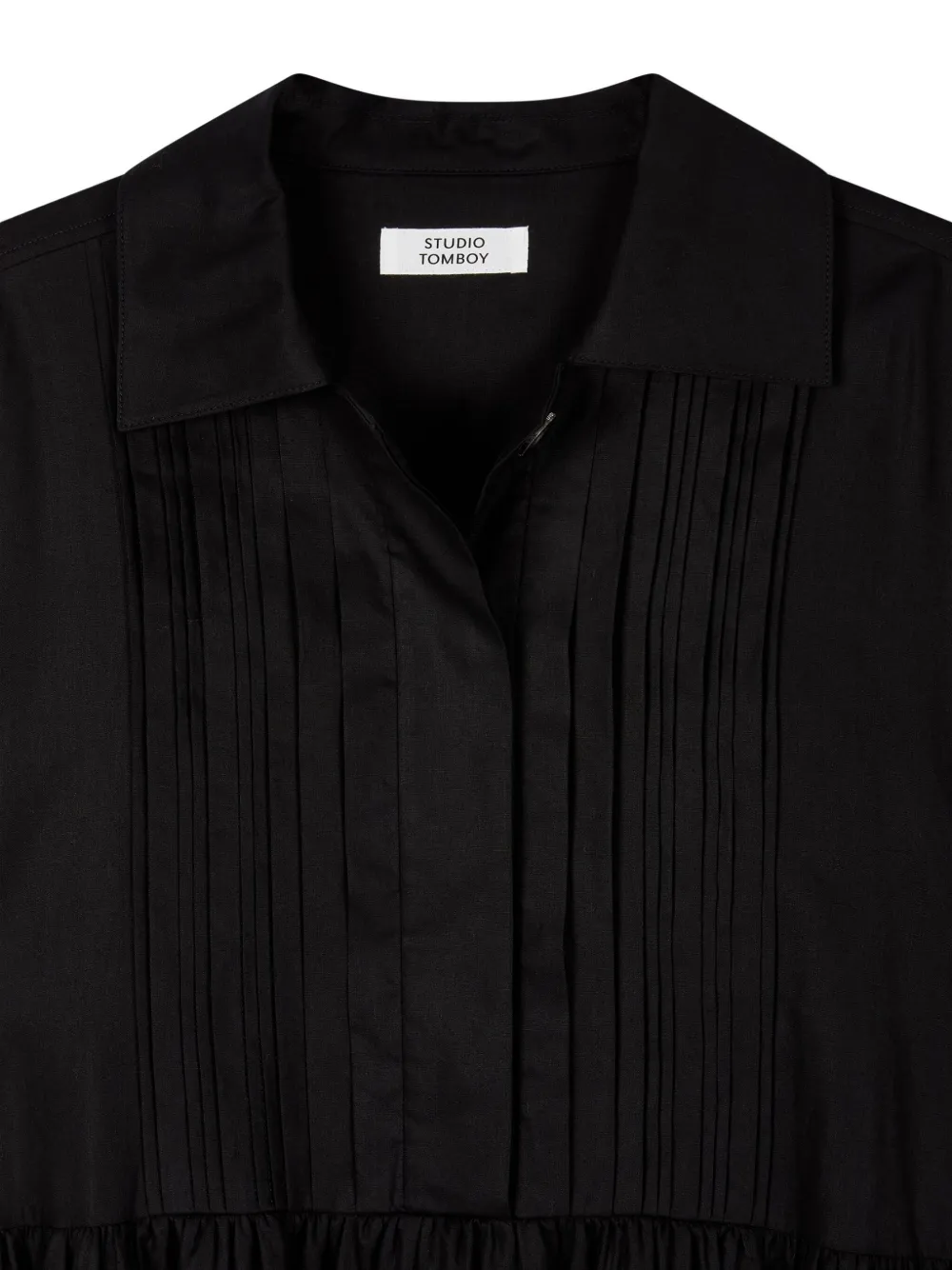 STUDIO TOMBOY Geplooide mini-jurk Zwart