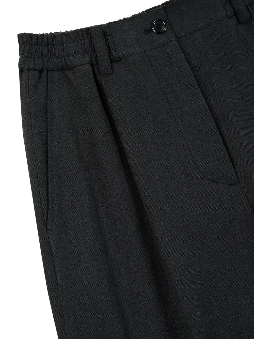 Studio Tomboy Setup Pleated Elastic-waist Trousers In Black