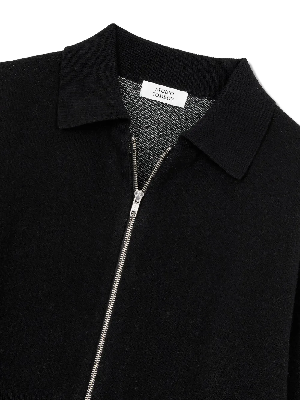 STUDIO TOMBOY Vest met rits en logodetail Zwart