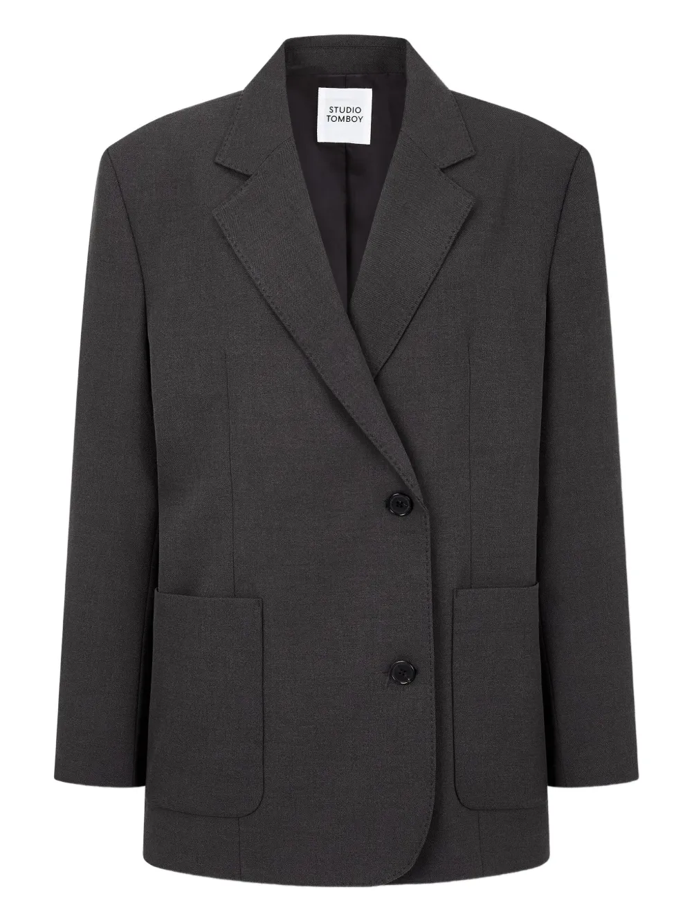 Studio Tomboy Patch-pocket Notched-lapel Jacket In Gray