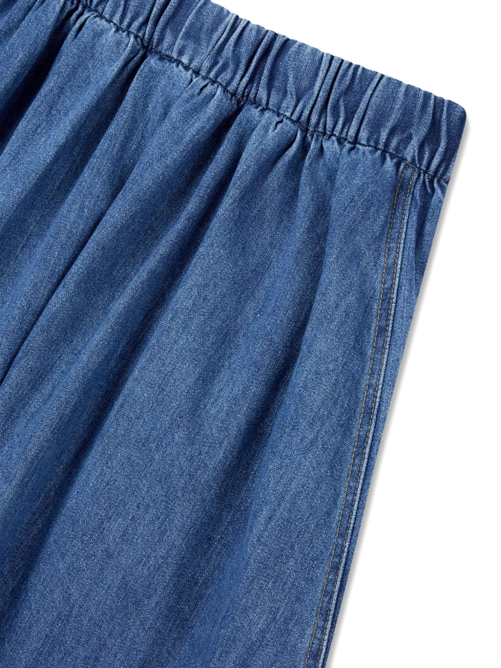 Studio Tomboy Drawstring Denim Midi Skirt In Blue