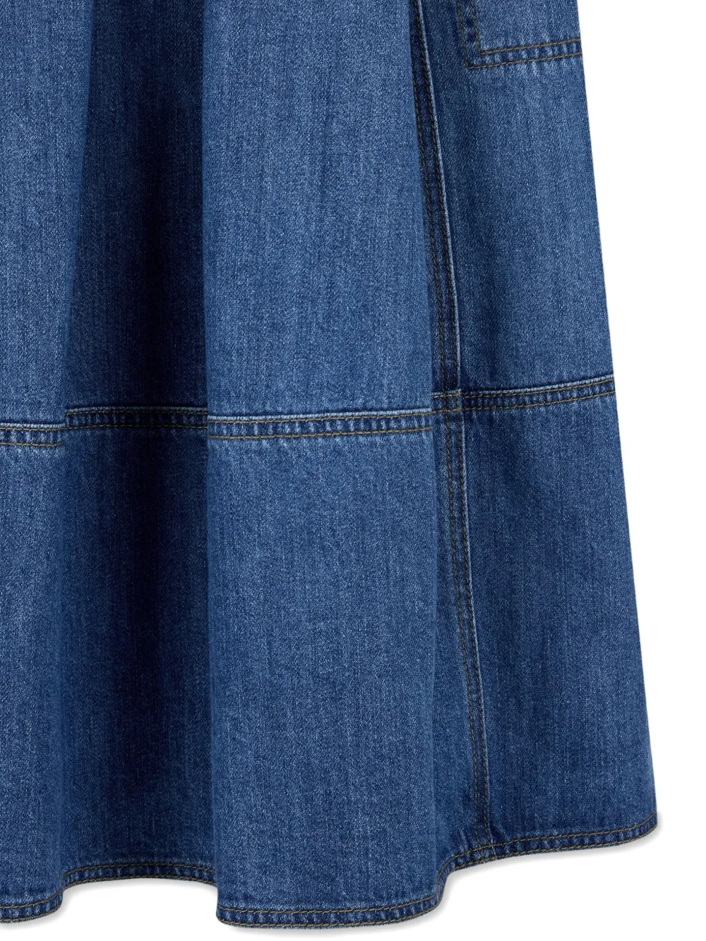 Studio Tomboy Drawstring Denim Midi Skirt In Blue