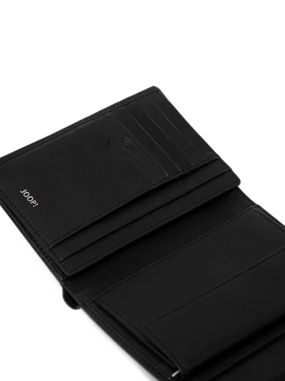 Joop! logo-plaque leather wallet Zwart