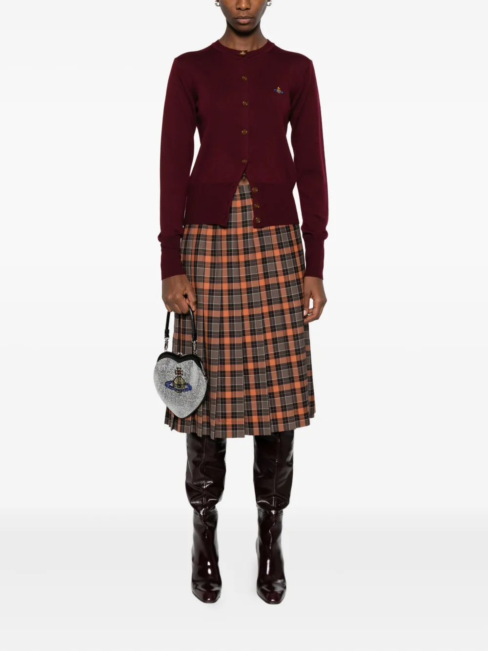 Vivienne Westwood Orb-embellished Button Cardigan In Red