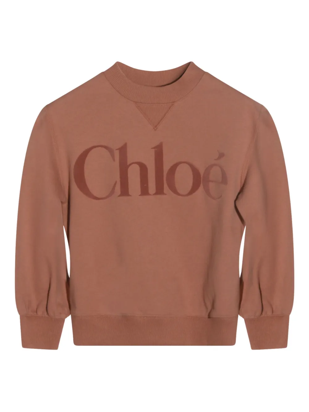 Chloé Logo-embroidered Sweatshirt In Orange