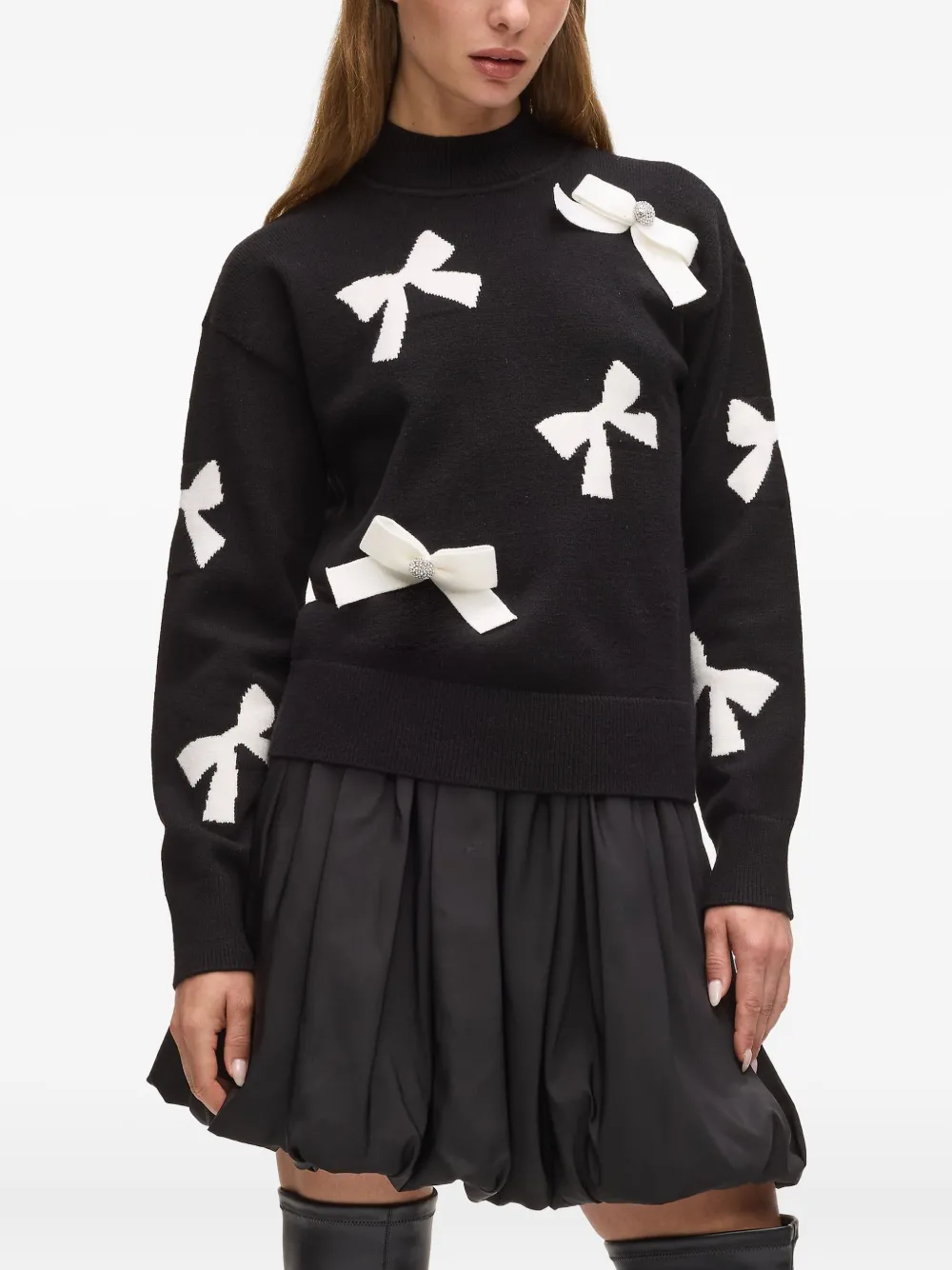 Karl Lagerfeld Trui verfraaid met strik Zwart