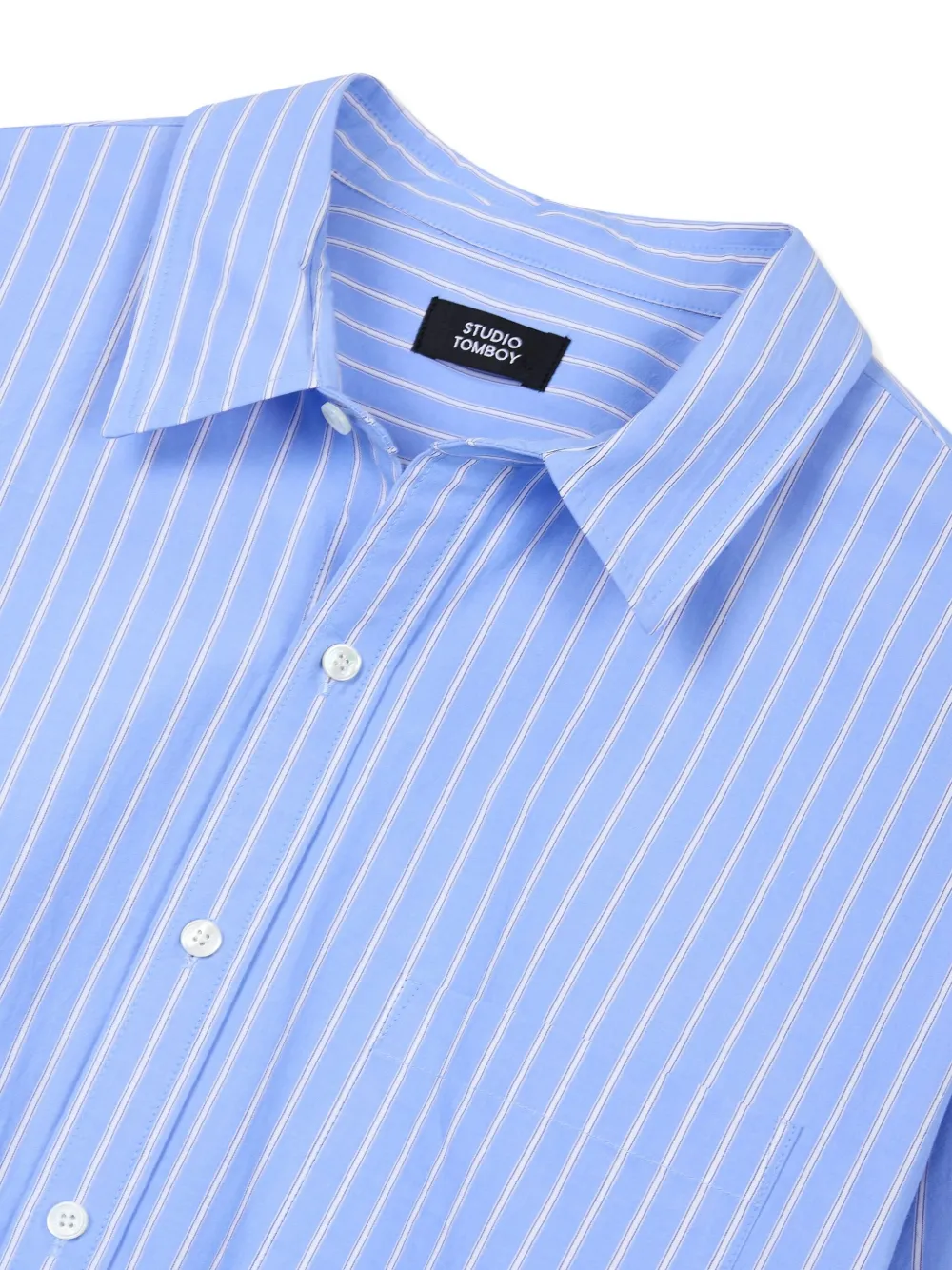 STUDIO TOMBOY Gestreept katoenen overhemd Blauw
