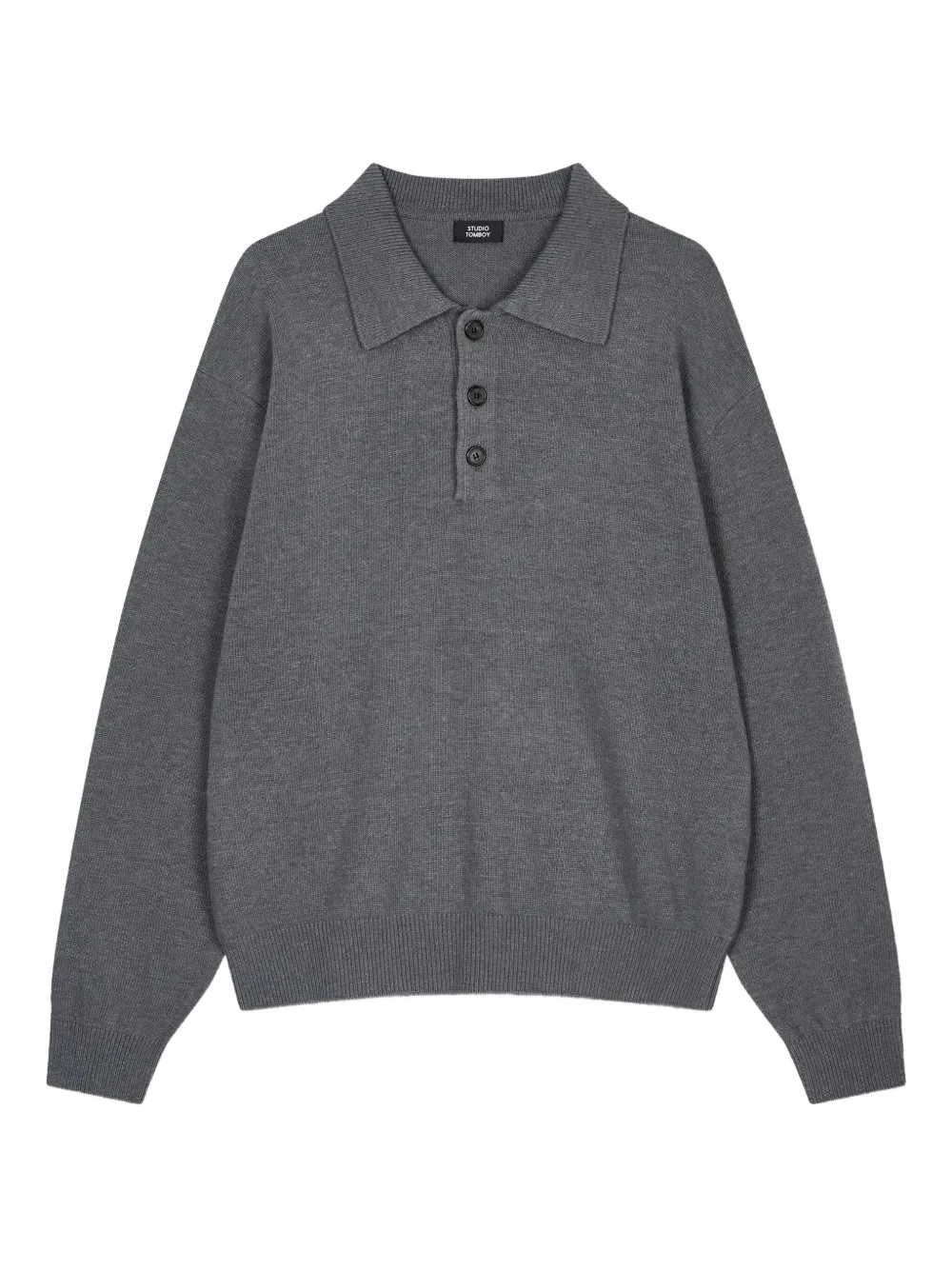 STUDIO TOMBOY long-sleeve polo shirt | Grey | Image 1