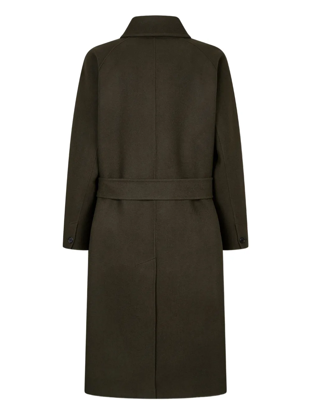 Studio Tomboy Belted Wool Coat In Green
