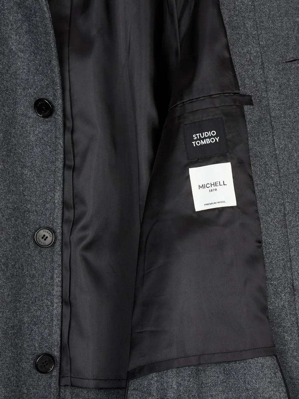 Studio Tomboy Belted Wool Coat In Gray