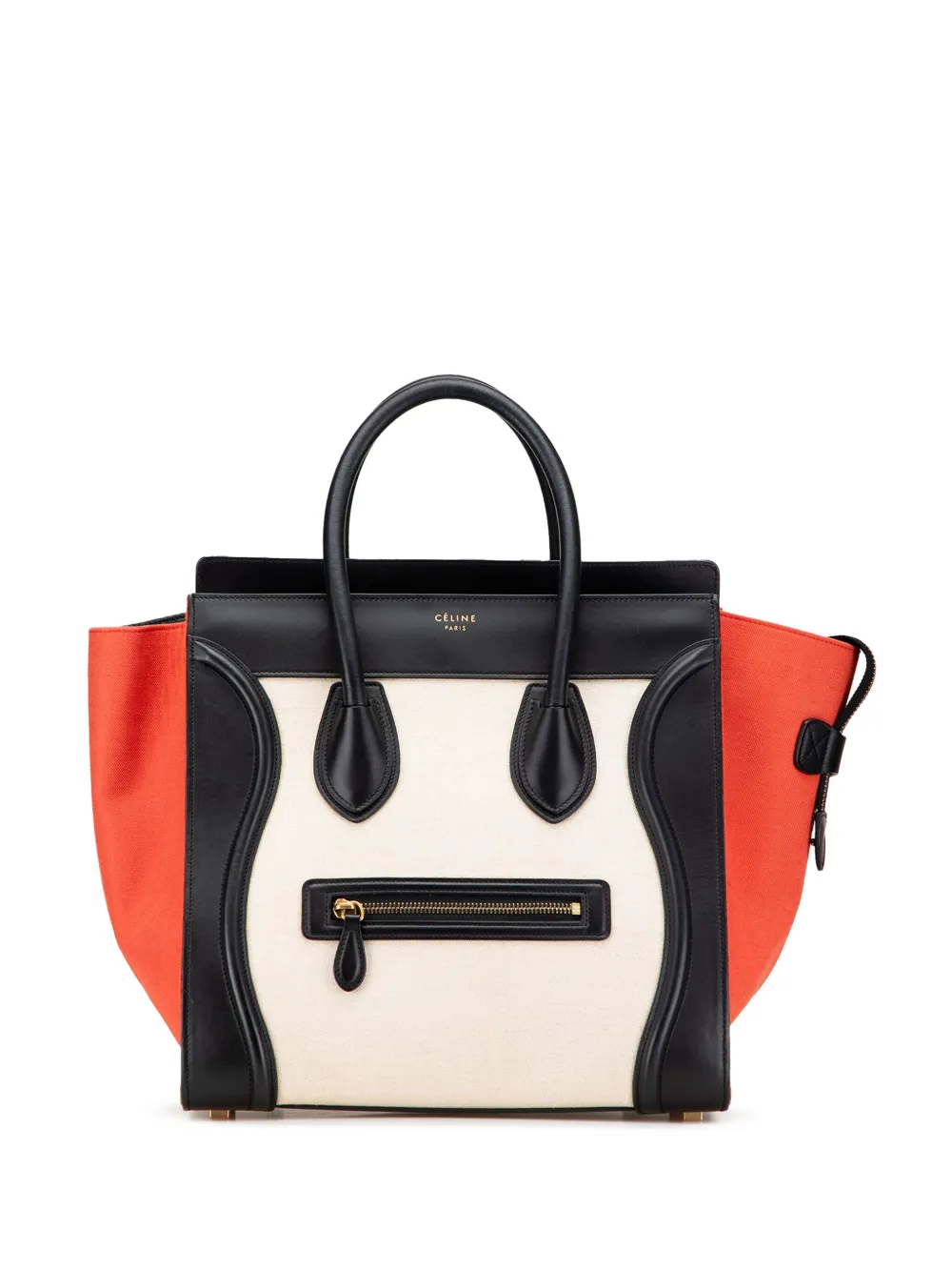 Celine Pre-Owned 2014 ミニ キャンバス トリコロール ラゲージ トートバッグ - ブラウン Celine Pre-Owned 2014 ミニ キャンバス トリコロール ラゲージ トートバッグ - ブラウン