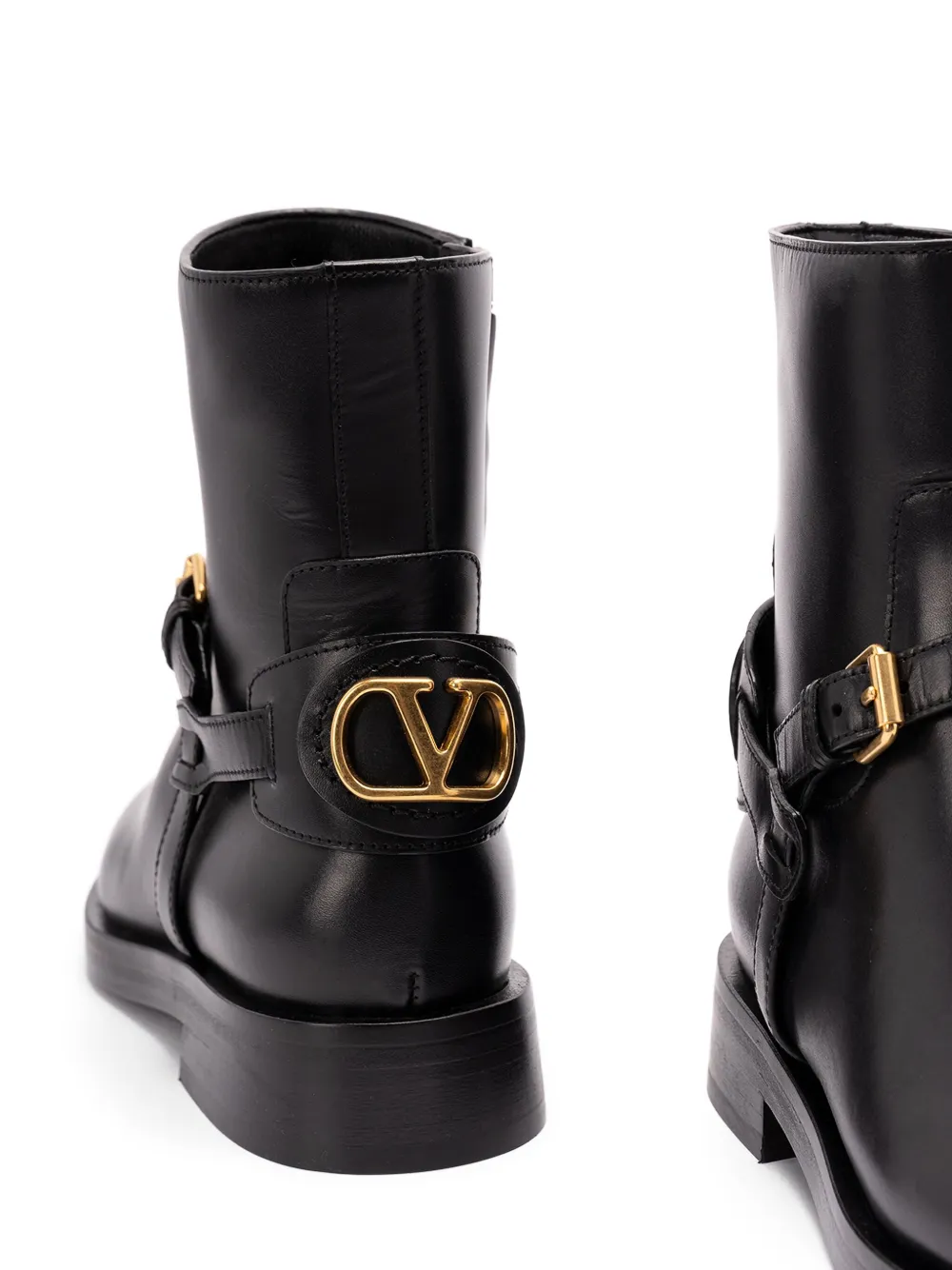 Valentino Garavani VLogo leather boots Black