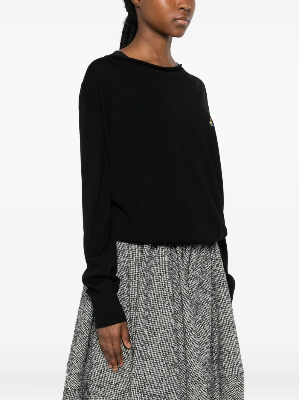 Vivienne Westwood Pamela V-neck Wool Sweater Clothing In Black