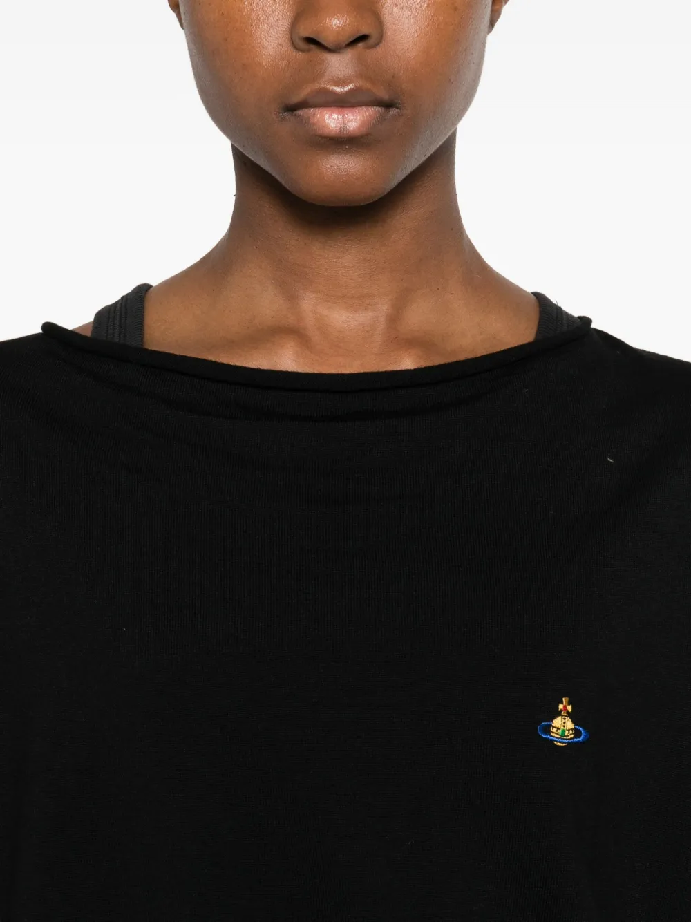 Vivienne Westwood Pamela V-neck Wool Sweater Clothing In Black