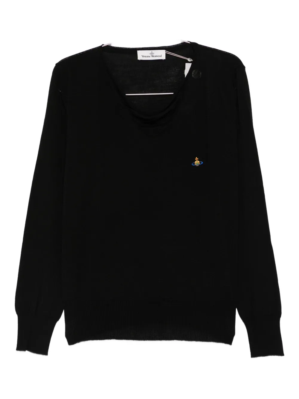 Vivienne Westwood Pamela V-neck Wool Sweater Clothing In Black