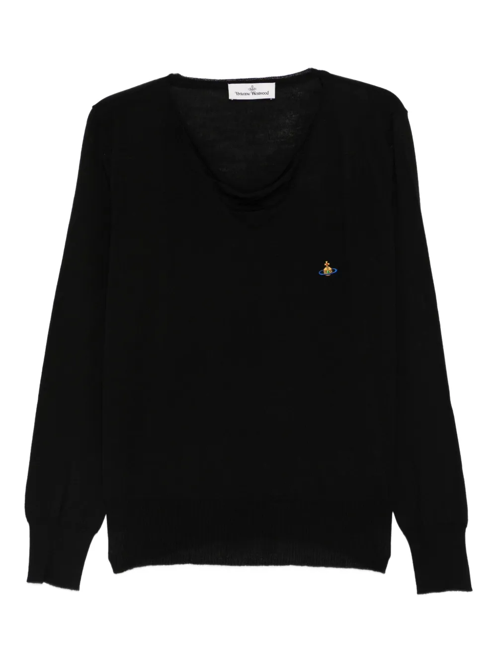 Vivienne Westwood orb-embroidered wool top - Nero