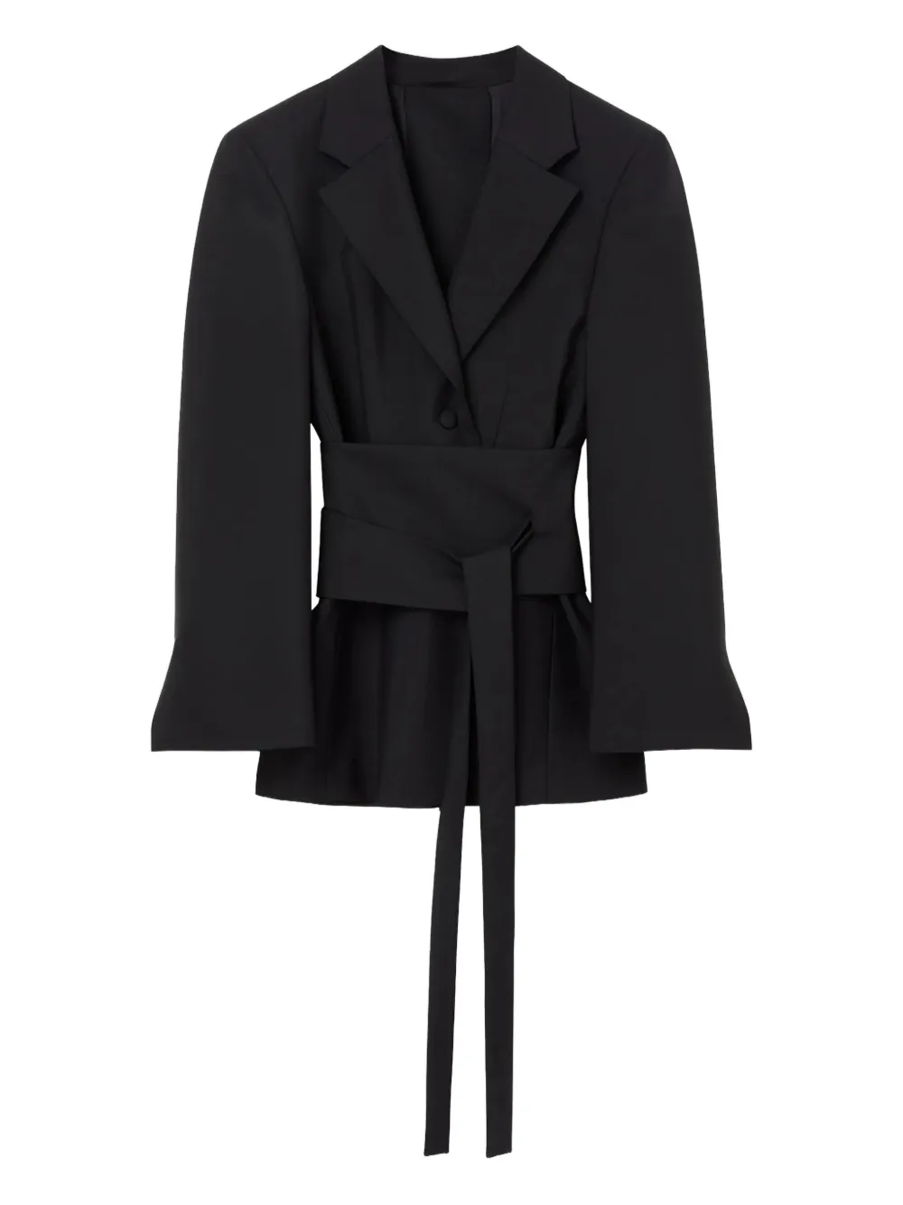 Rohe Belted Wide-sleeve Blazer In Black