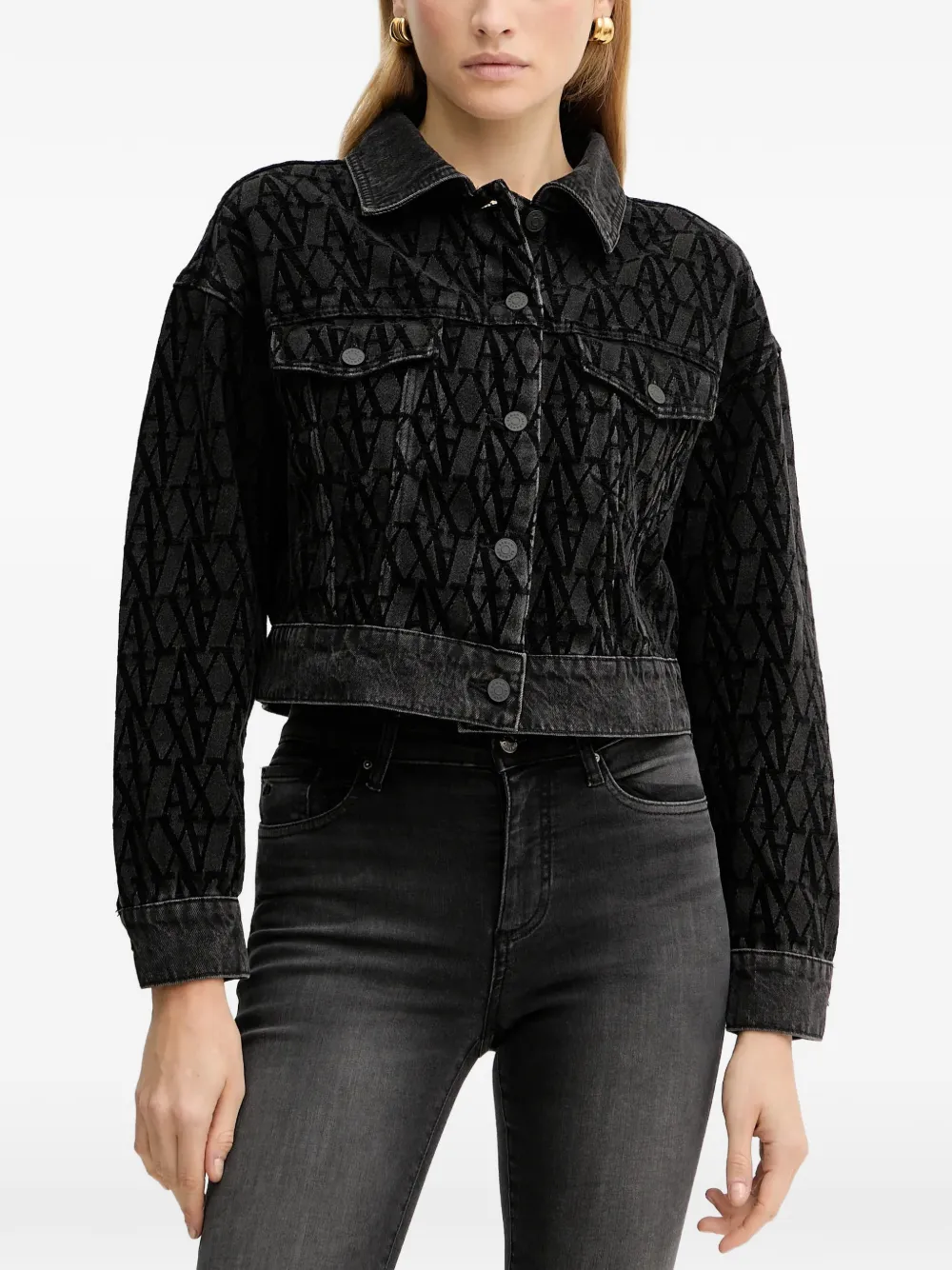 Armani Exchange patterned denim jacket - Nero