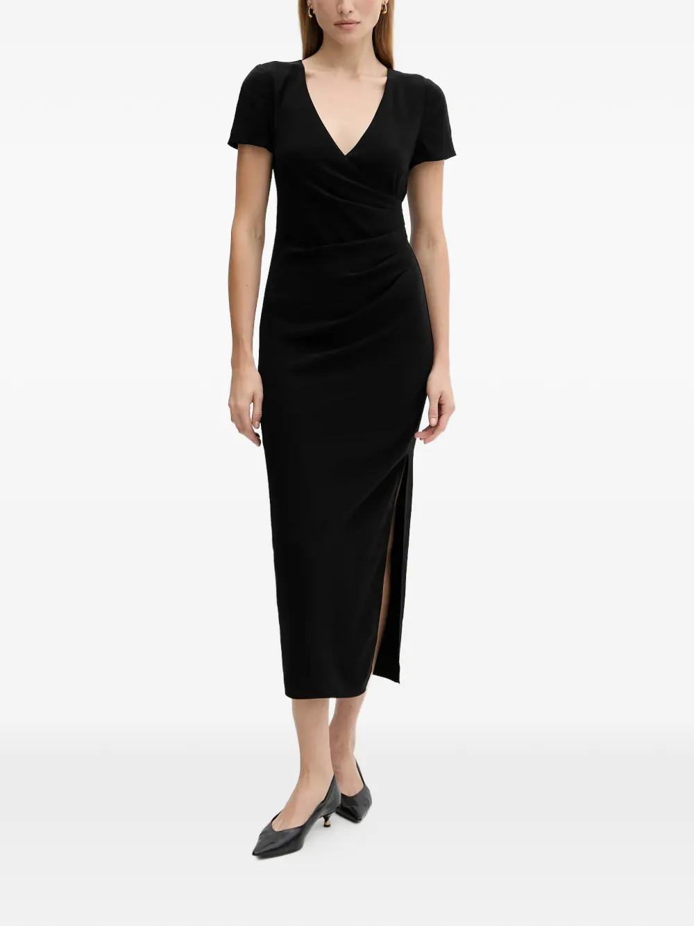 Armani Exchange V-neck midi dress - Nero
