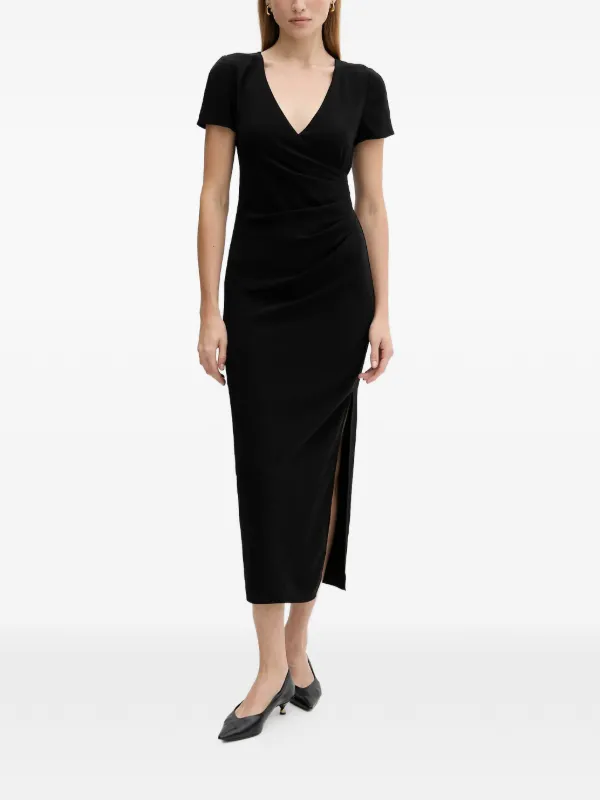 women floral midi dress Sleeveless Floral Midi Sheath Dress