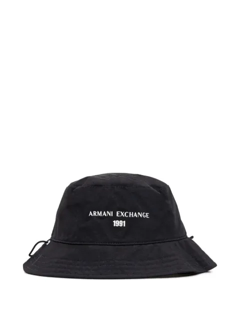 Armani Exchange logo-print bucket hat