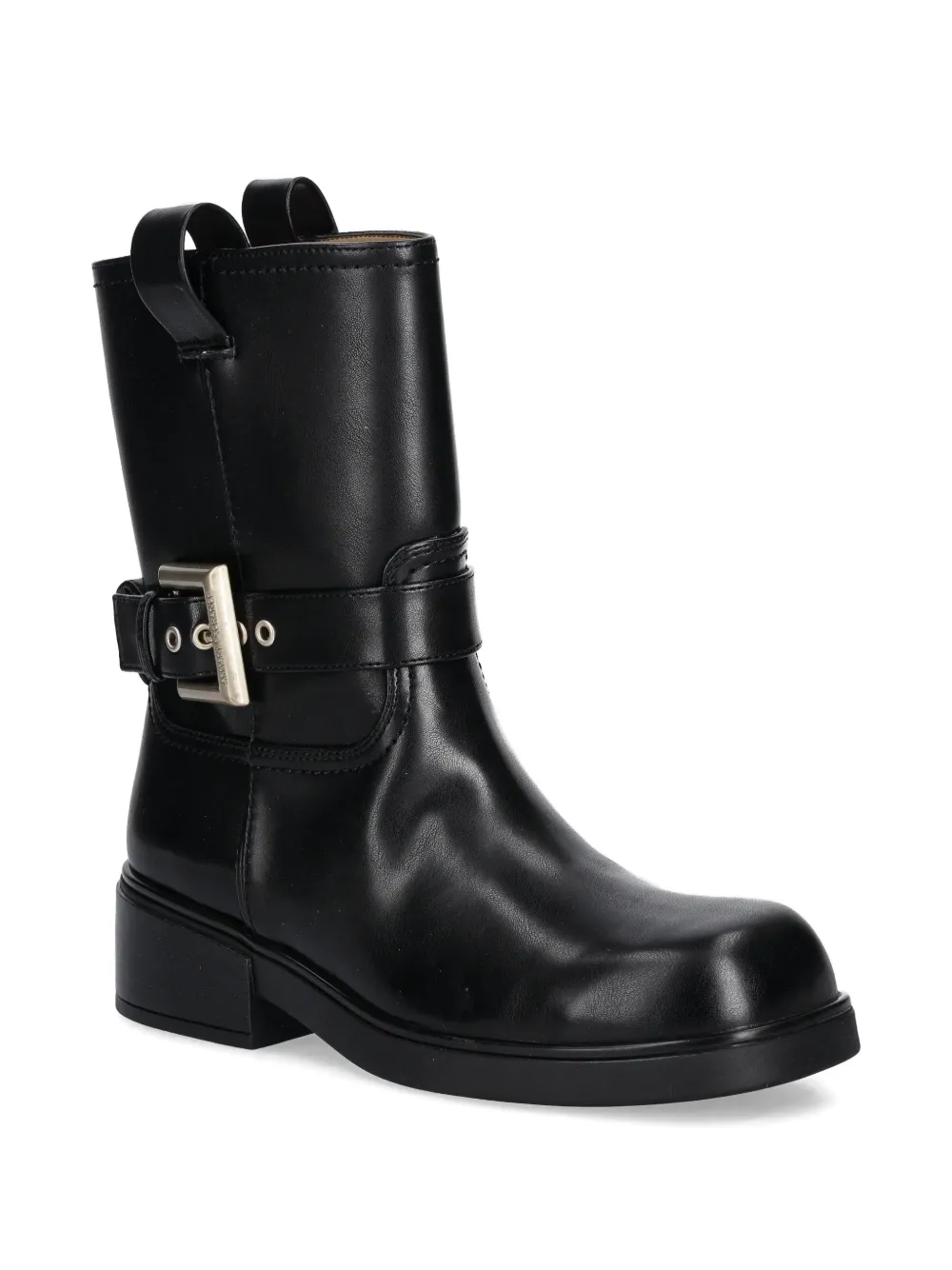 Armani Exchange buckle-strap boots Zwart