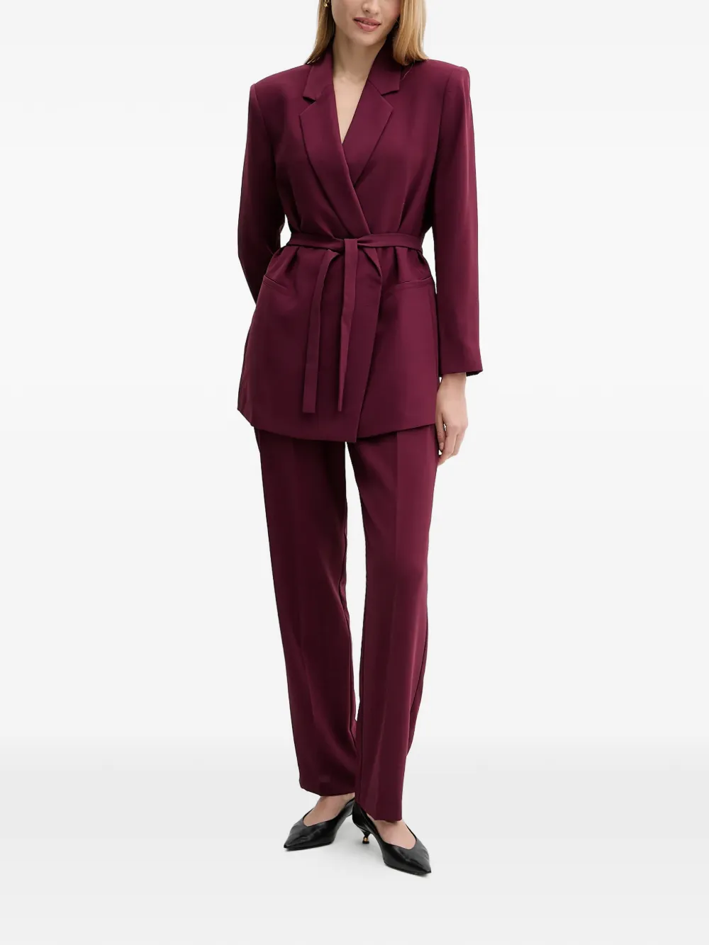 Armani Exchange Broek met toelopende pijpen Rood