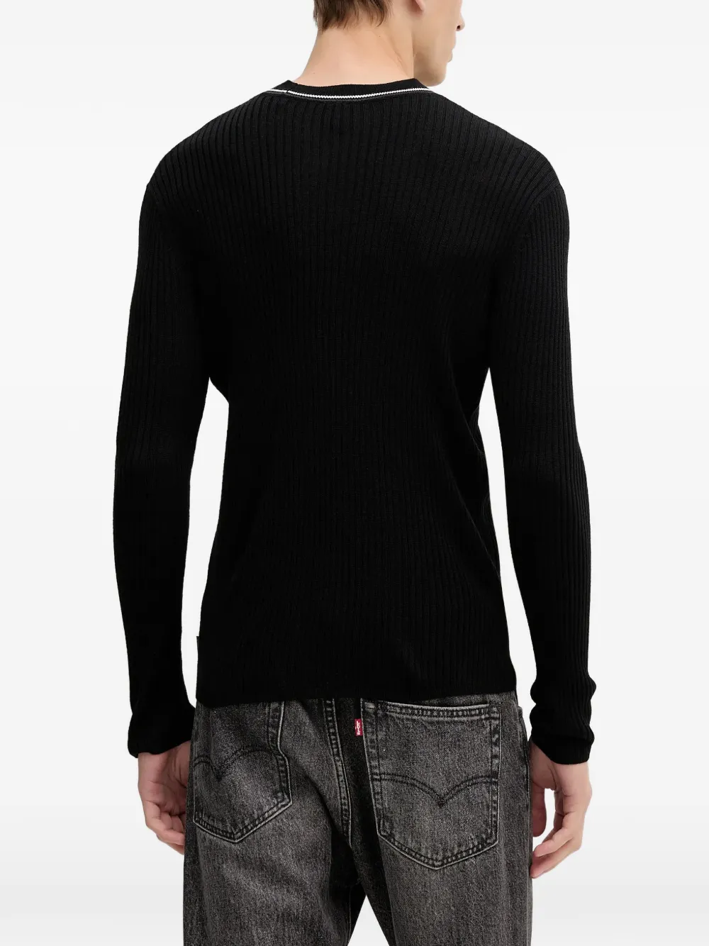  Armani Exchange Ribbed-knit Sweater - Black 