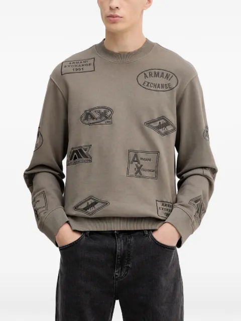 Armani Exchange logo-embroidered sweatshirt