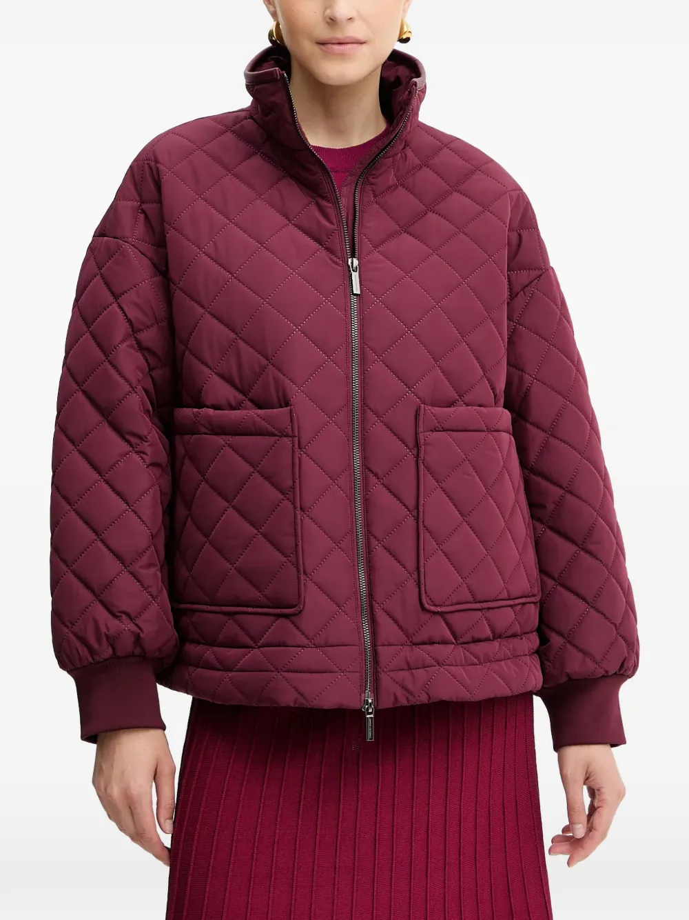 Armani Exchange quilted zip-up jacket - Rosso