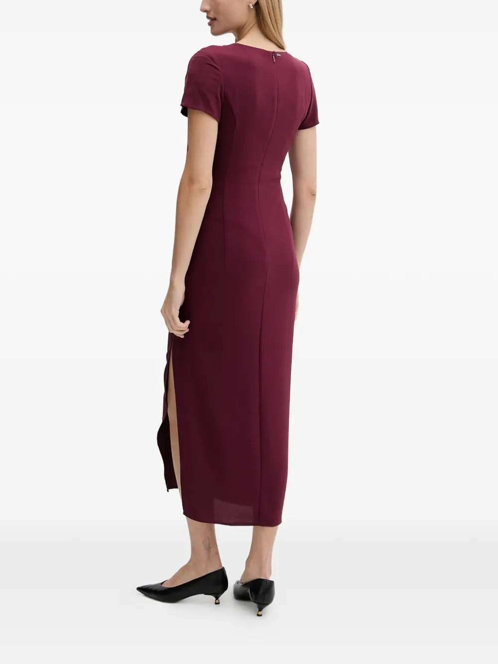 Armani Exchange Midi-jurk met V-hals Rood
