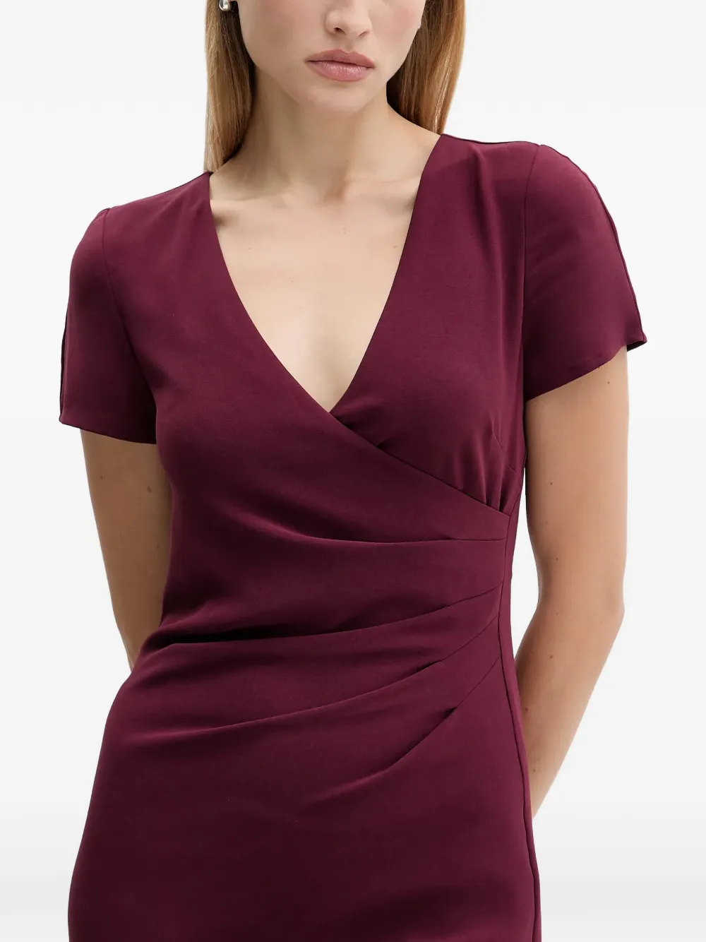 Armani Exchange Midi-jurk met V-hals Rood