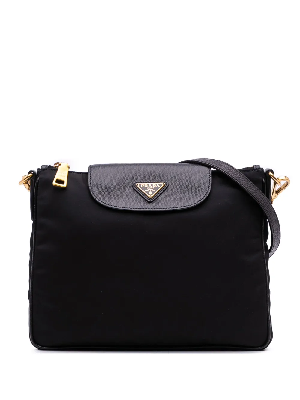 Prada Pre-Owned 2000-2013 Saffiano Trimmed Tessuto crossbody bag | Black | Image 1