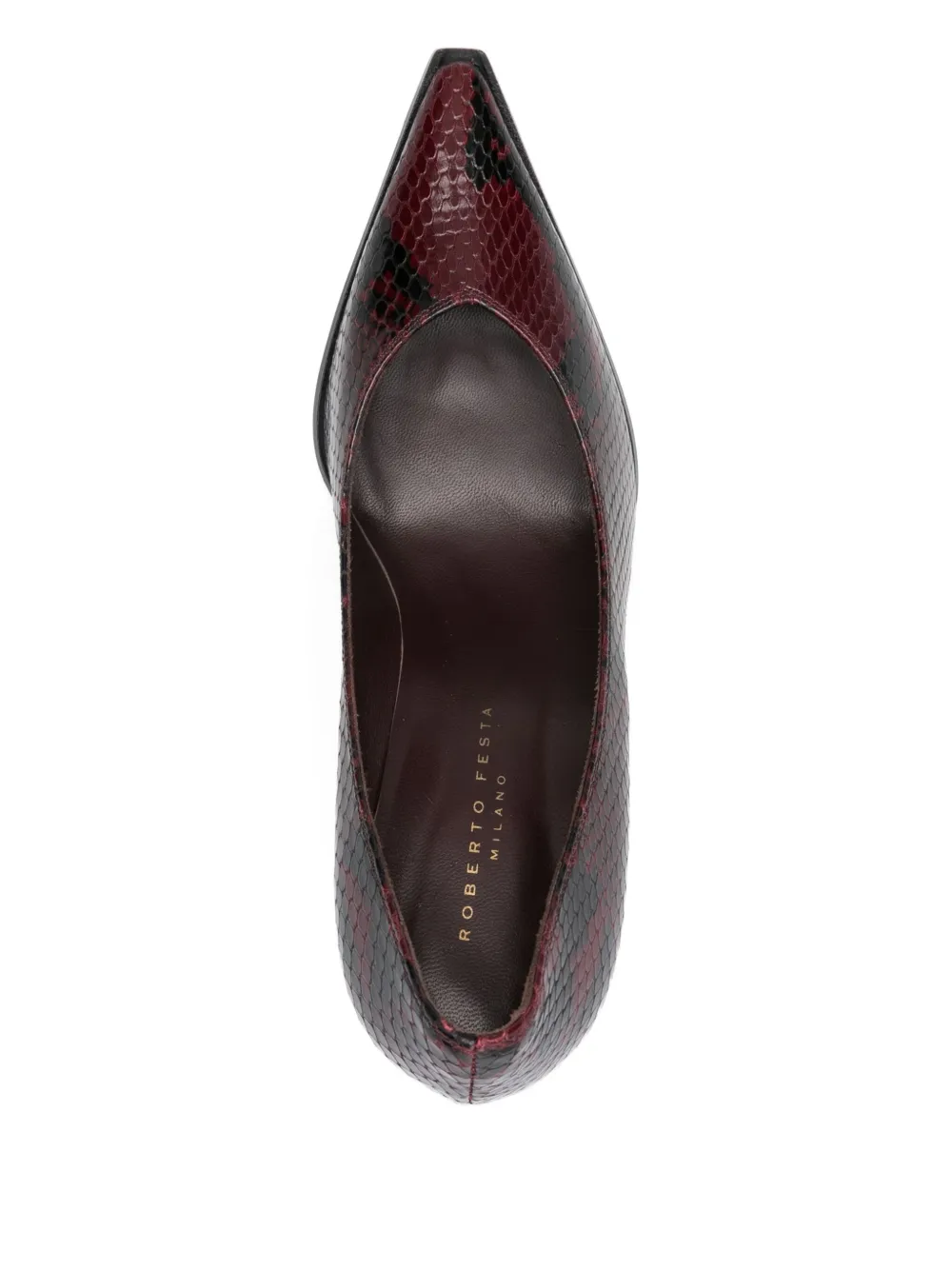 Roberto Festa snakeskin-print pointed-toe pumps Red