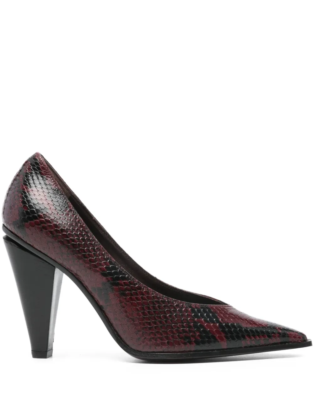 Roberto Festa snakeskin-print pointed-toe pumps Red