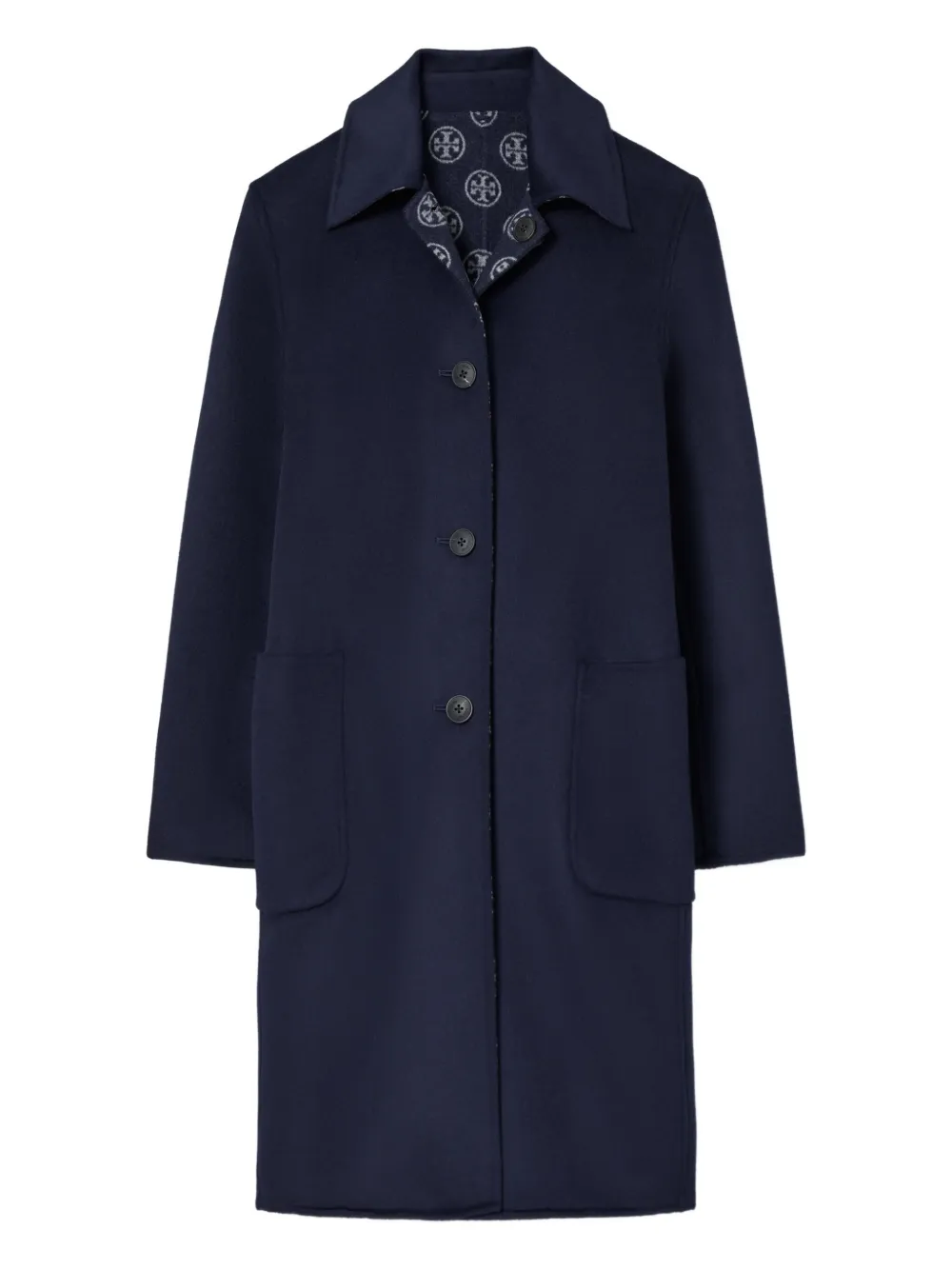 Tory Burch モノグラム ジャカードコート - ブルー Tory Burch モノグラム ジャカードコート - ブルー