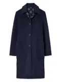 Tory Burch monogram jacquard wool coat - Blue