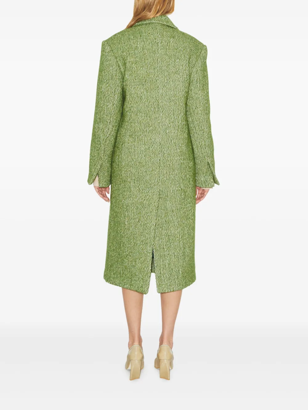 Tory Burch Twill Double-breasted Coat In Gold