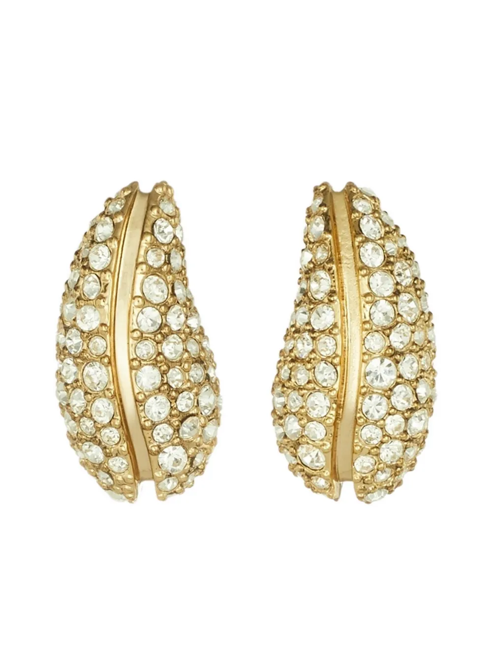 Tory Burch wave pavé earrings - Goud