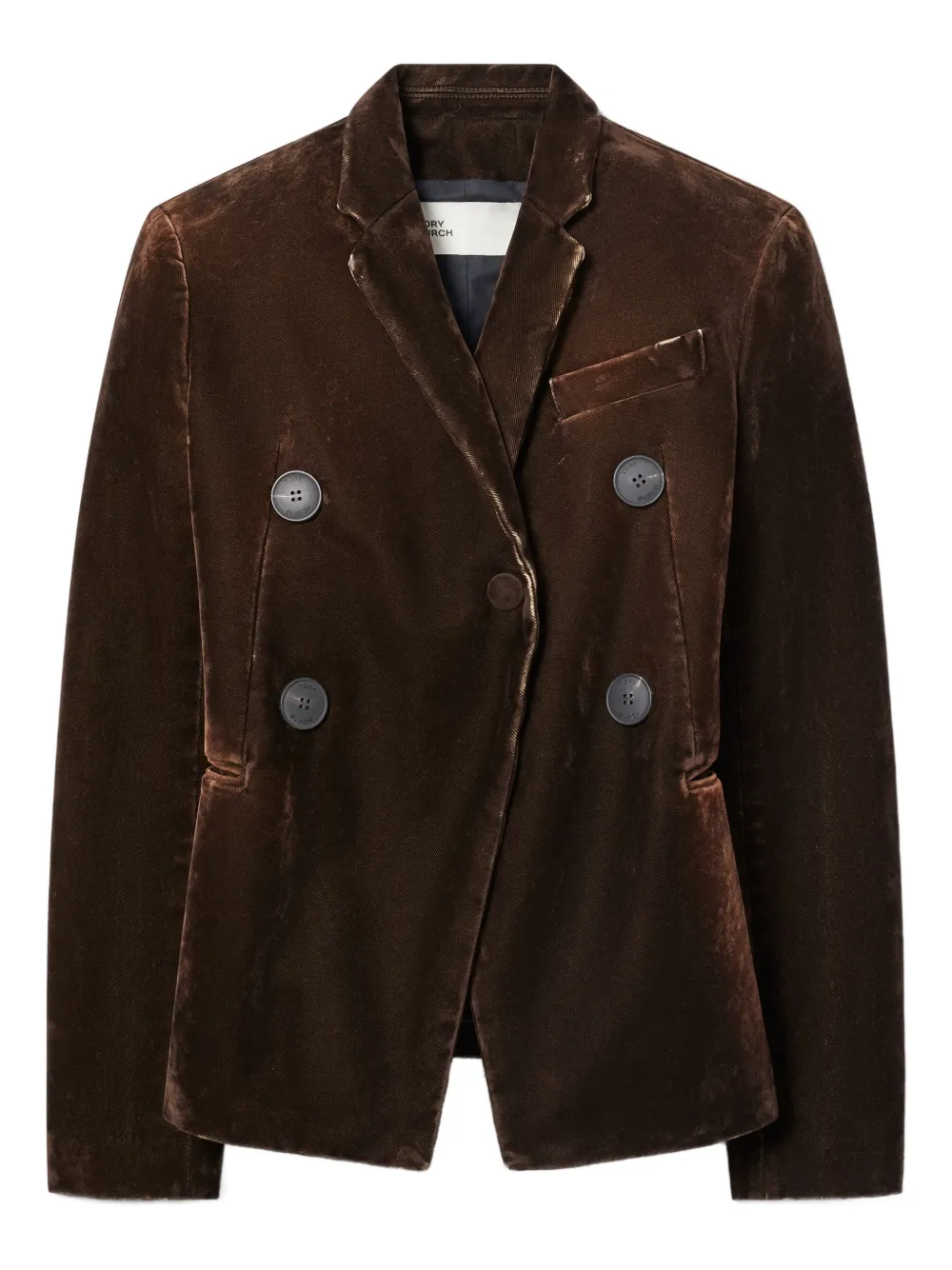 Tory Burch Double-breasted Blazer In Brown
