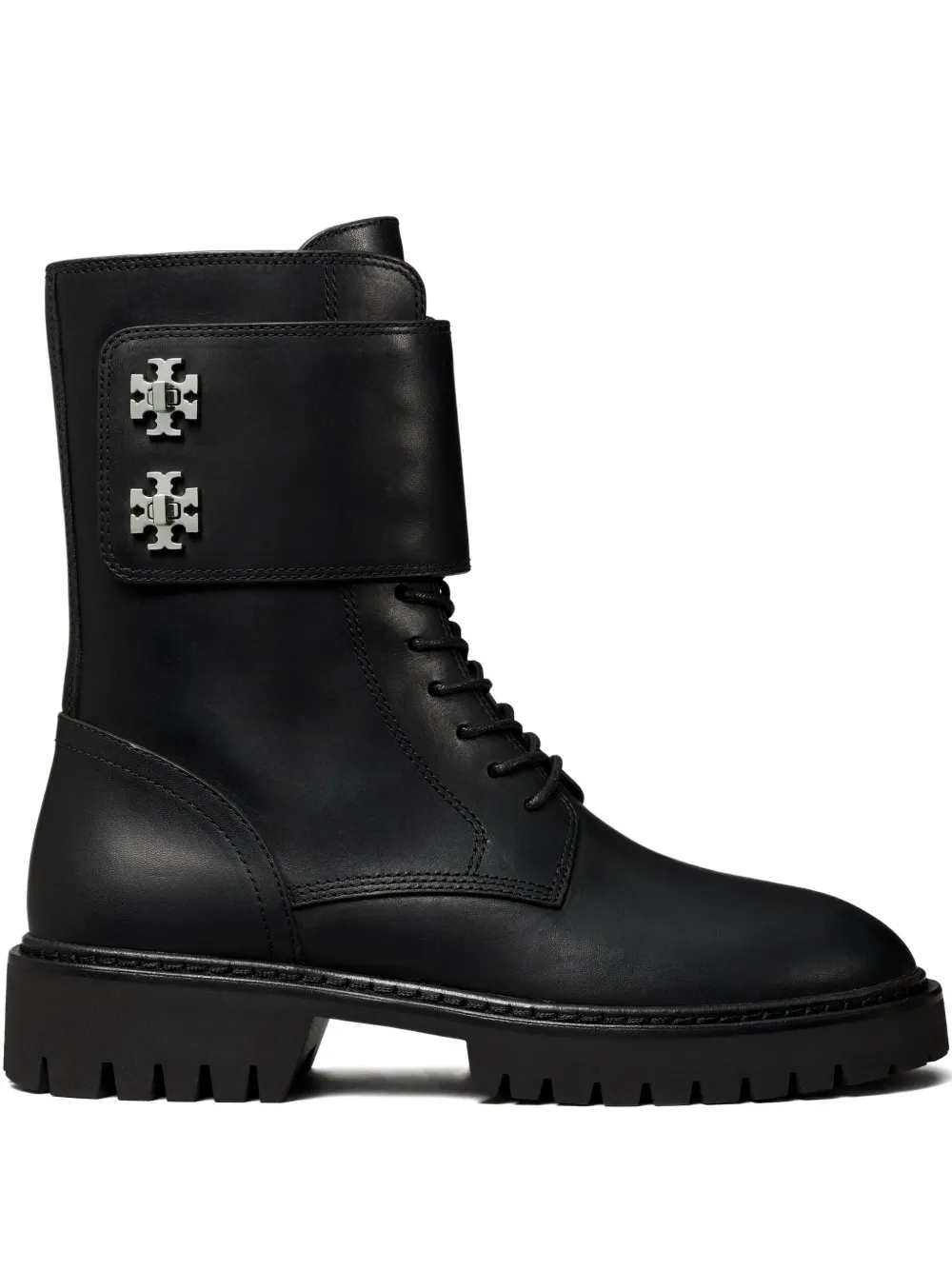 Tory Burch lug double-T boots Black