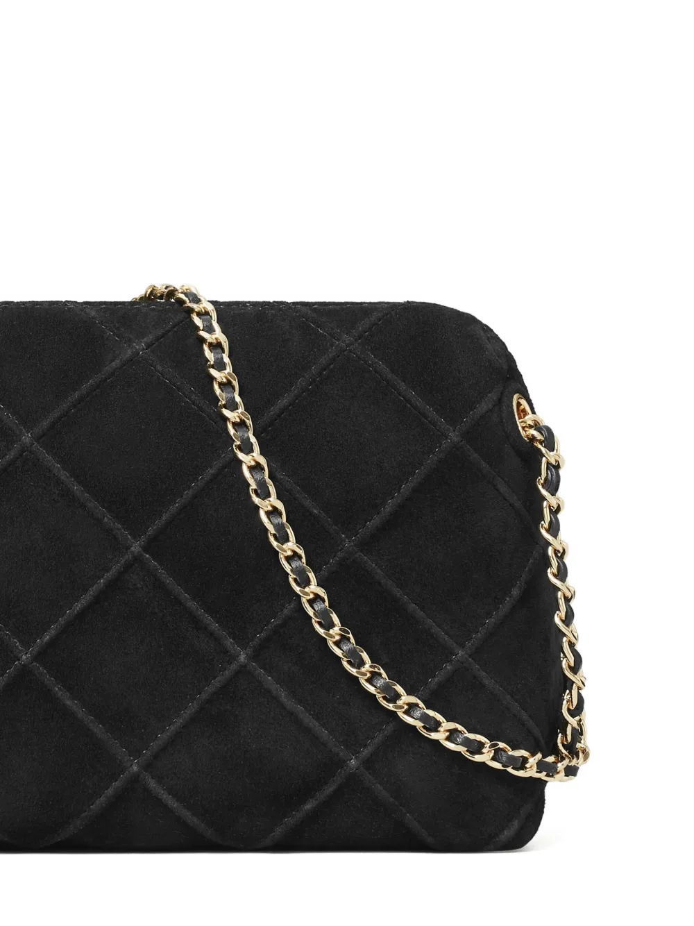 Tory Burch Mini Fleming Quilted Leather Shoulder Bag In Black