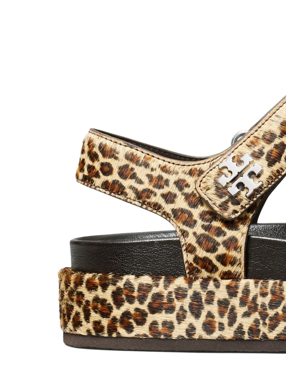 Tory Burch Leopard-print Triple-strap Sandals In Multi