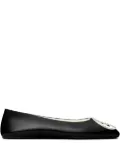 Tory Burch Reva logo-plaque leather ballet flats - Black