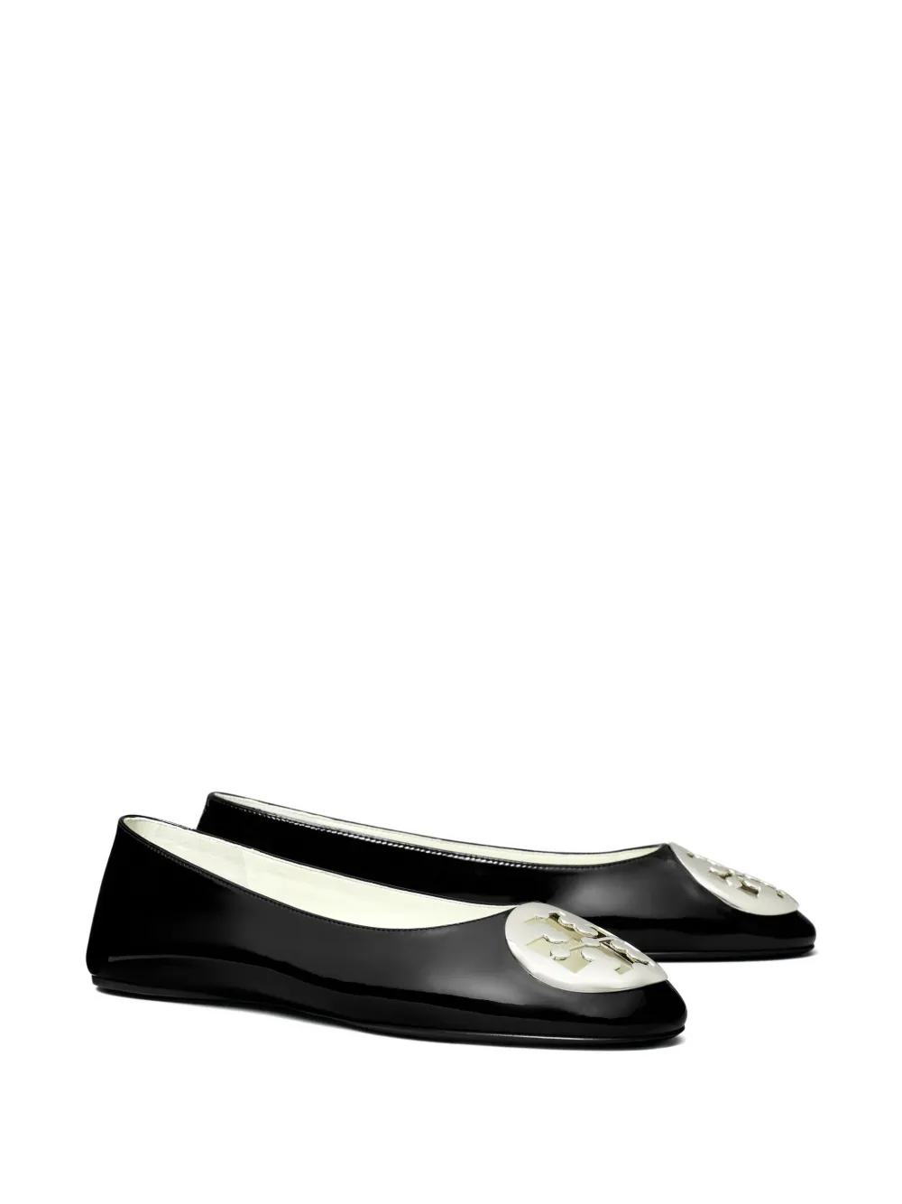 Tory Burch Reva Logo-plaque Leather Ballet Flats In Multi