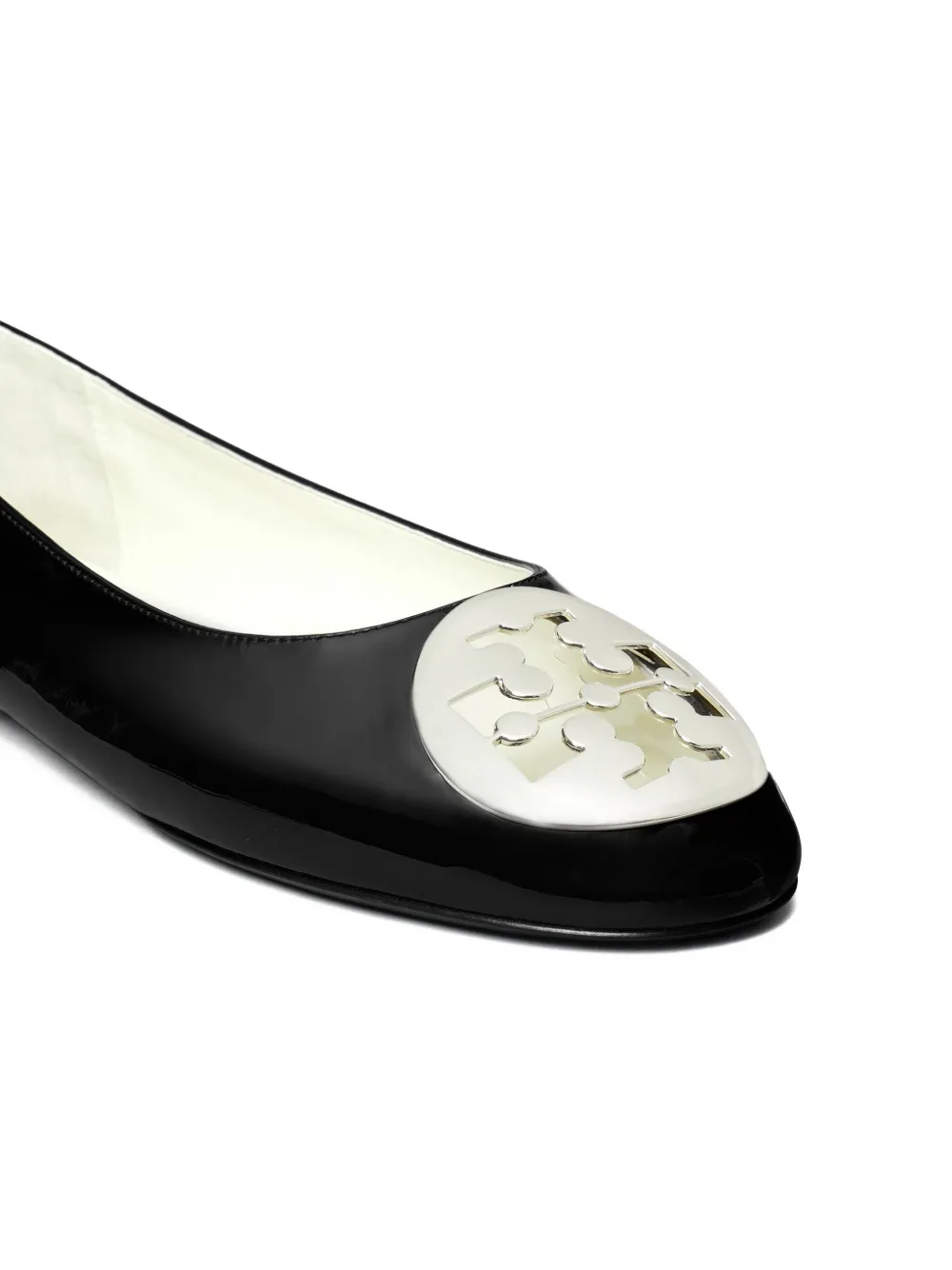 Tory Burch Reva Logo-plaque Leather Ballet Flats In Multi